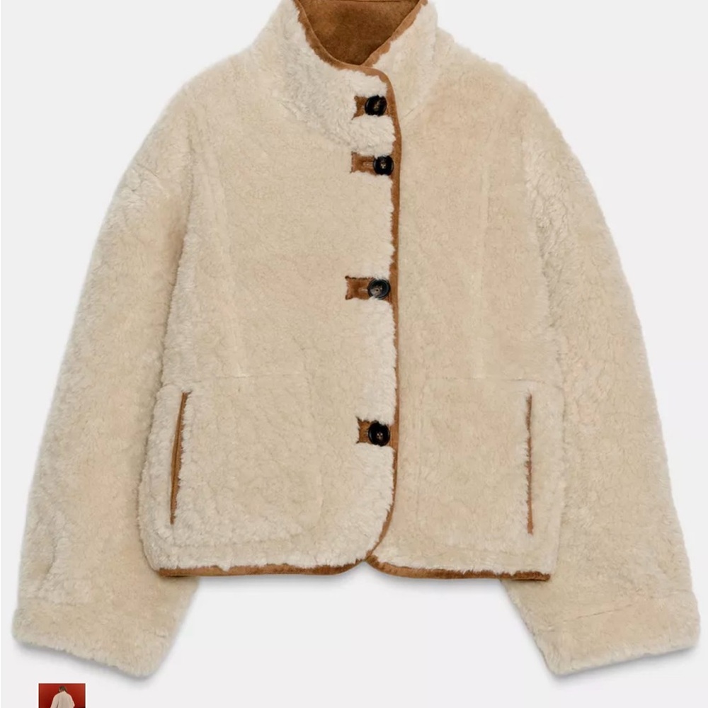 Zara Cream Shearling Jacket